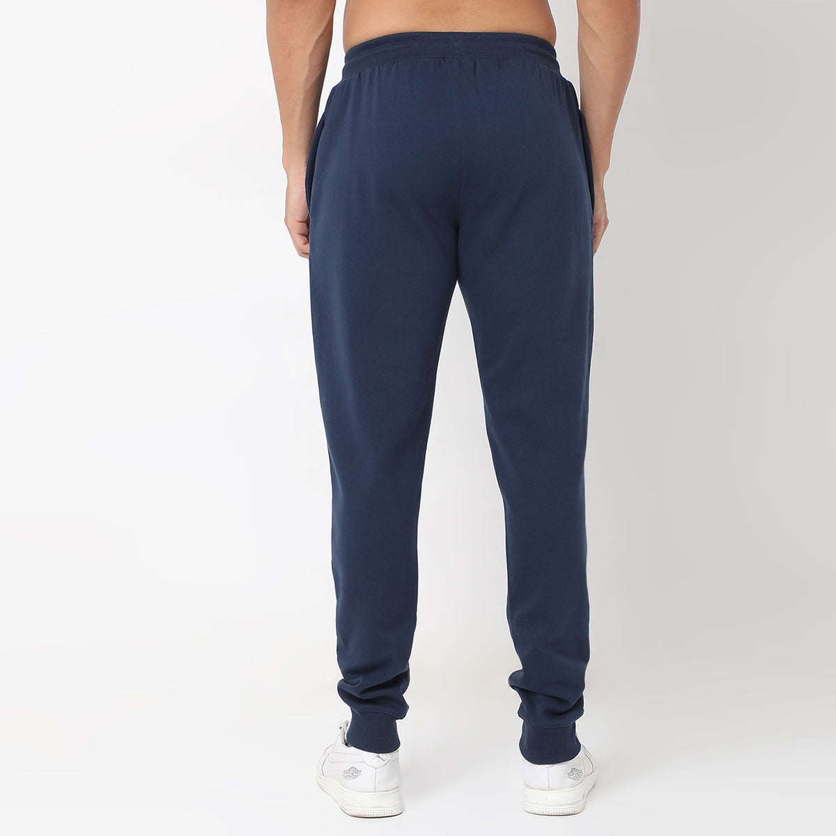 Regular Fit Solid Mid Rise Joggers