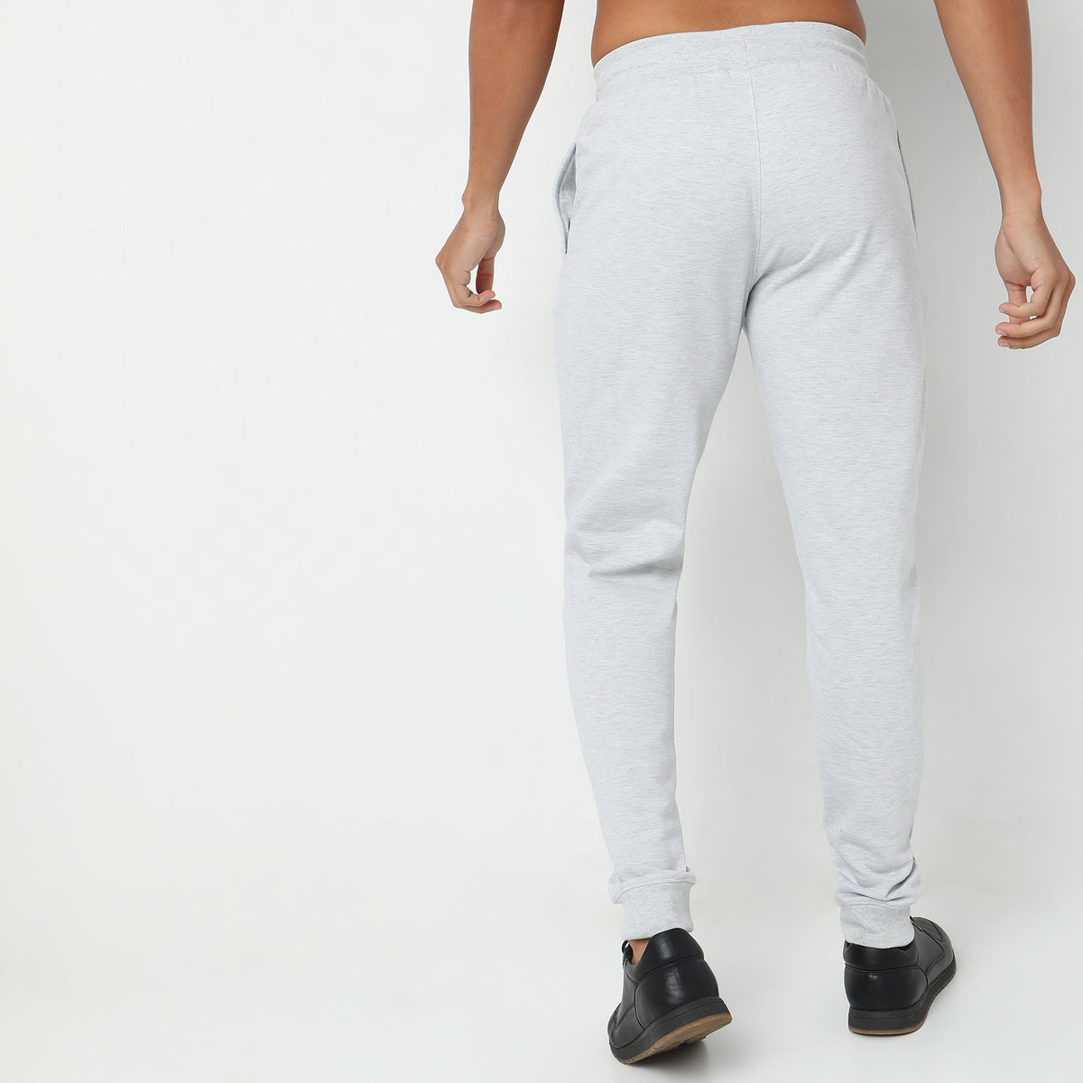 Regular Fit Solid Mid Rise Joggers