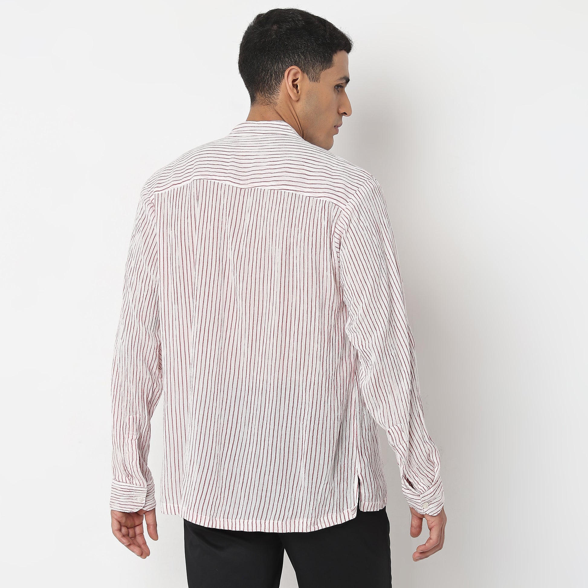 Regular Fit Striped Short Kurta