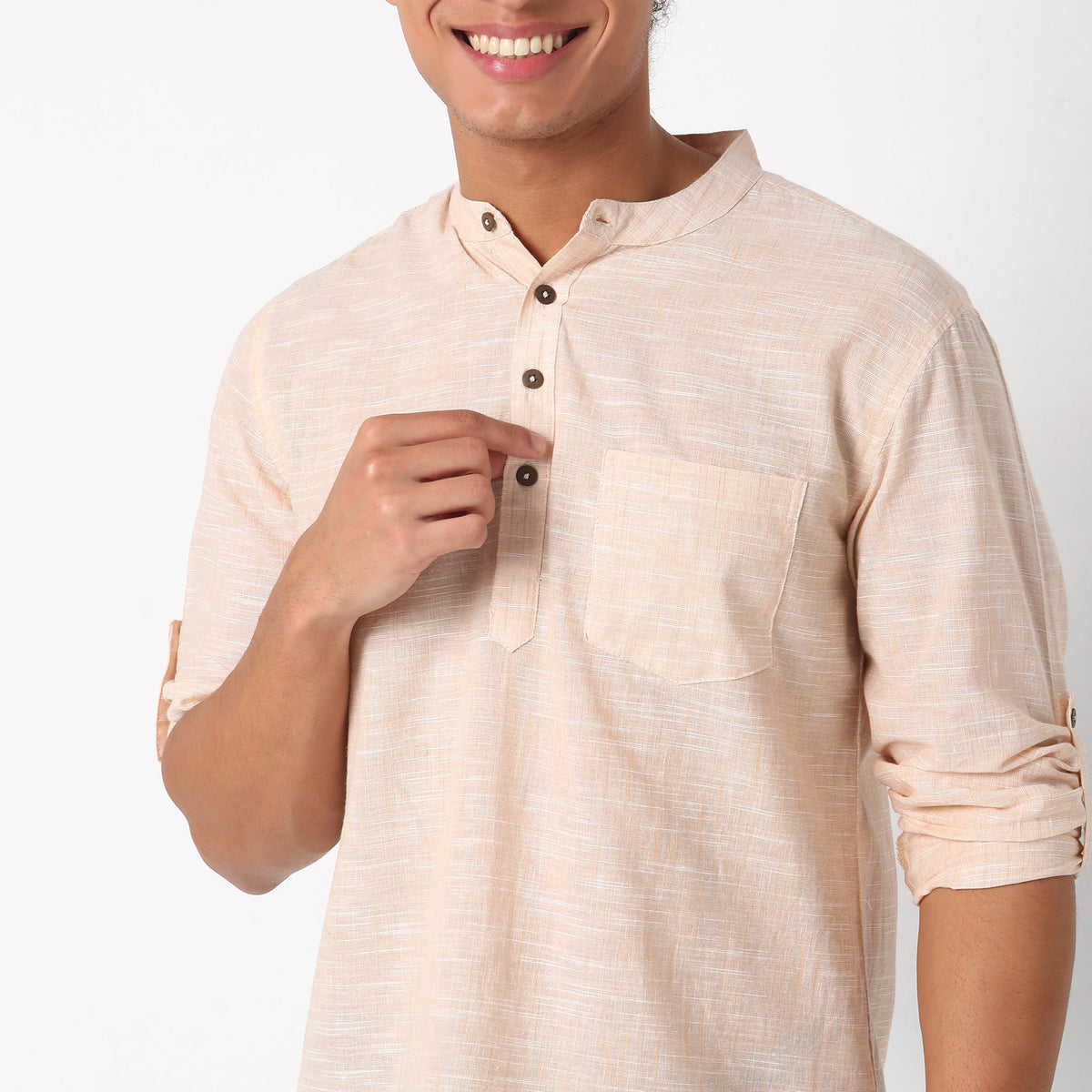 Regular Fit Solid Short Kurta