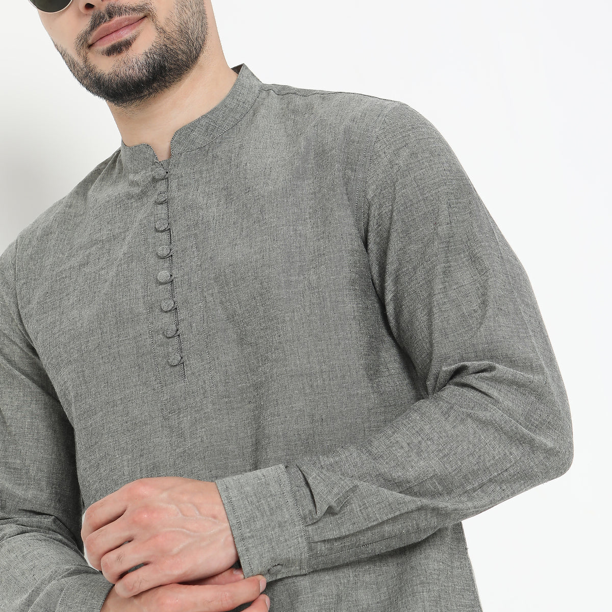 Regular Fit Solid Short Kurta