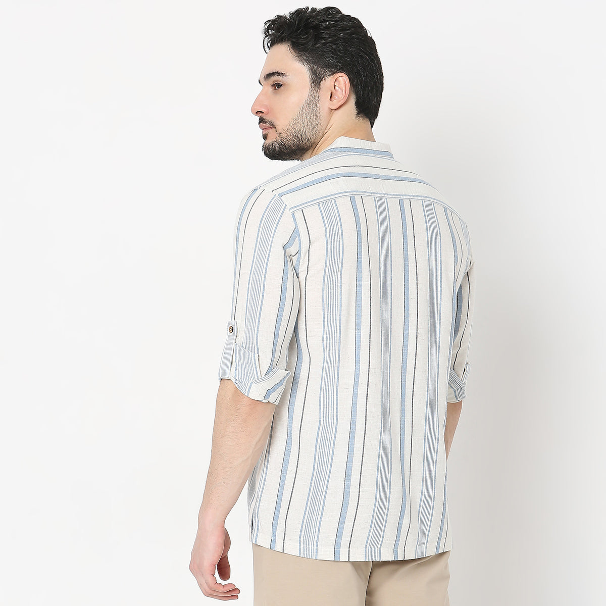 Regular Fit Striped Short Kurta