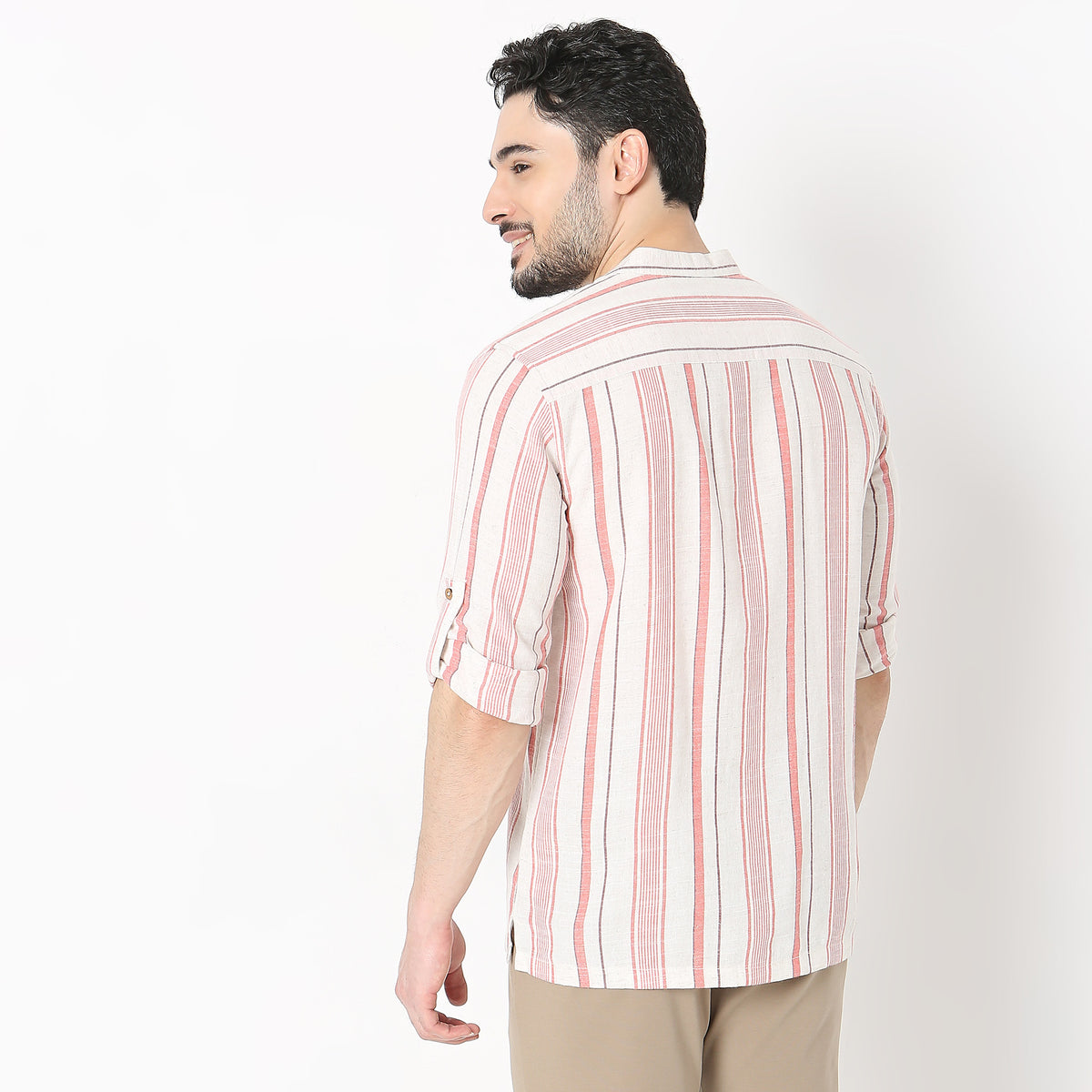 Regular Fit Striped Short Kurta