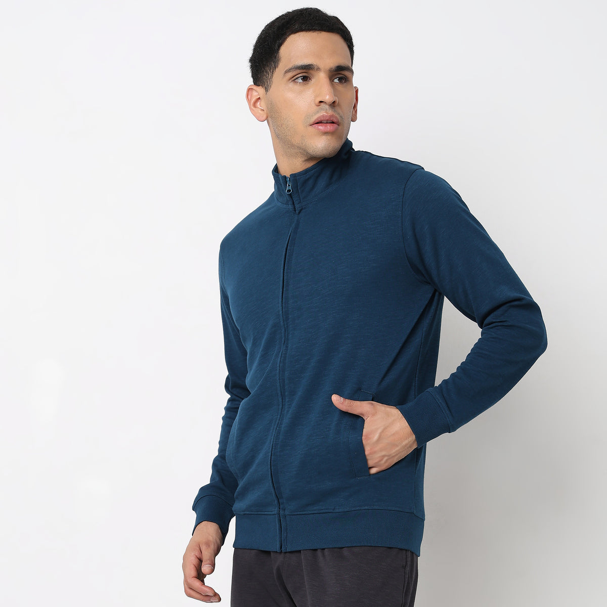 Regular Fit Solid Sweatshirt