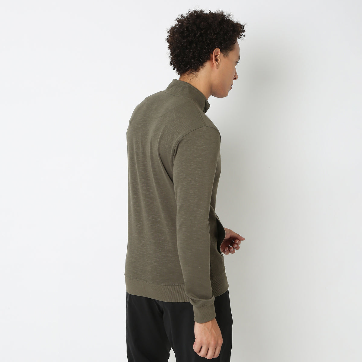 Regular Fit Solid Sweatshirt