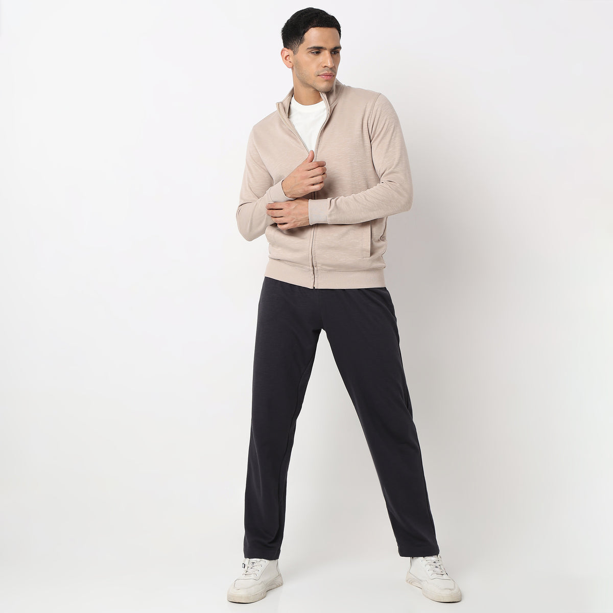 Regular Fit Solid Sweatshirt