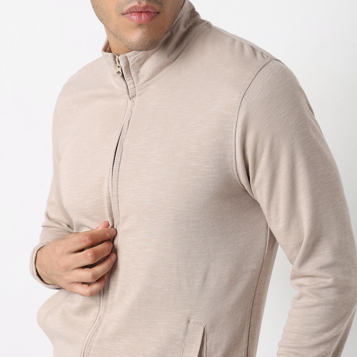 Regular Fit Solid Sweatshirt