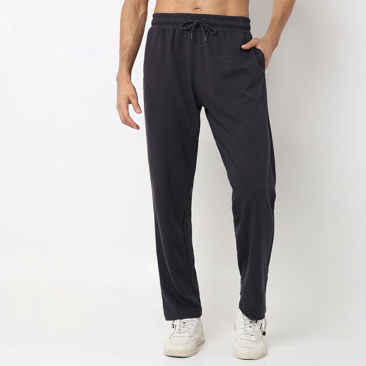 Regular Fit Solid Mid Rise Pyjamas