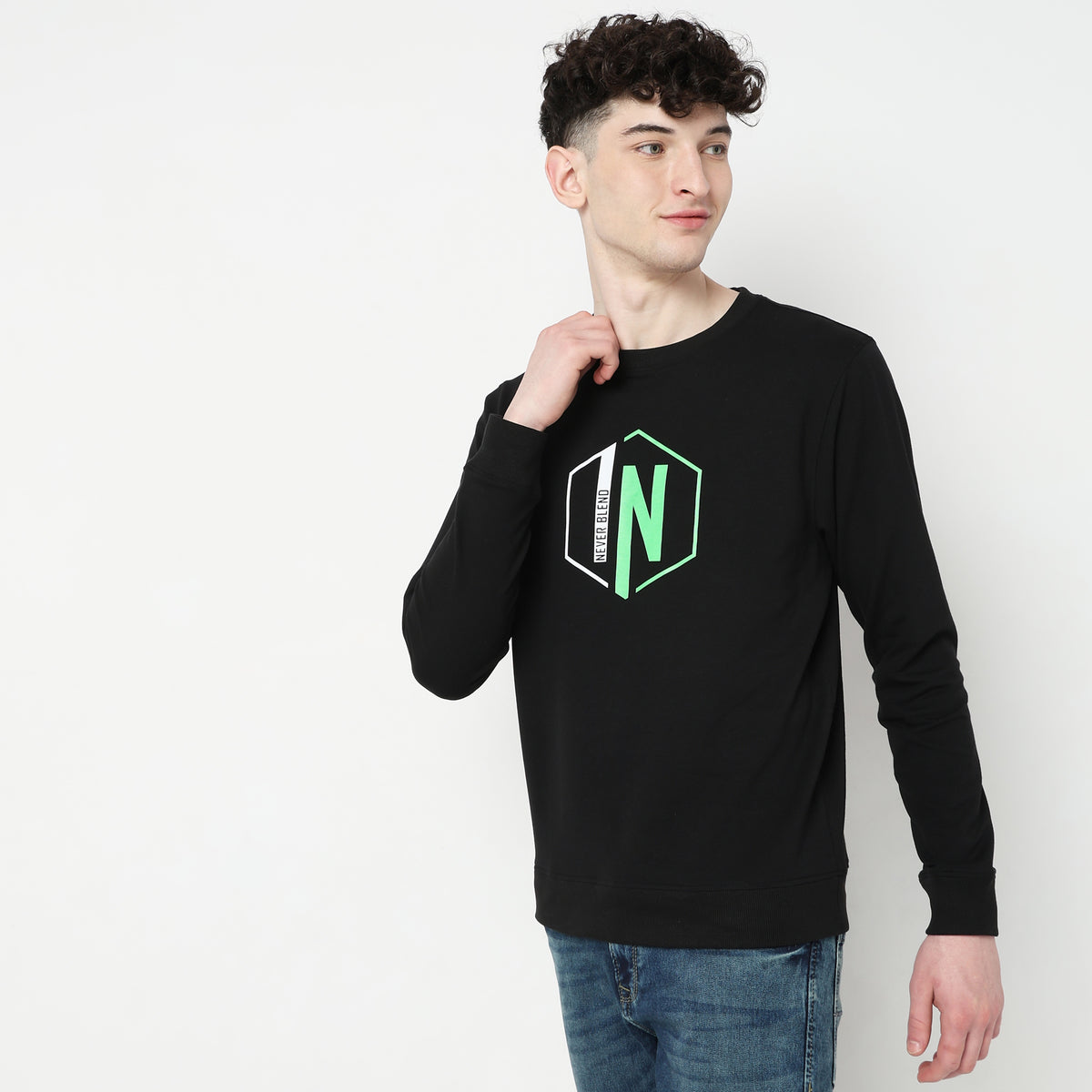 Regular Fit Solid Sweat Tees