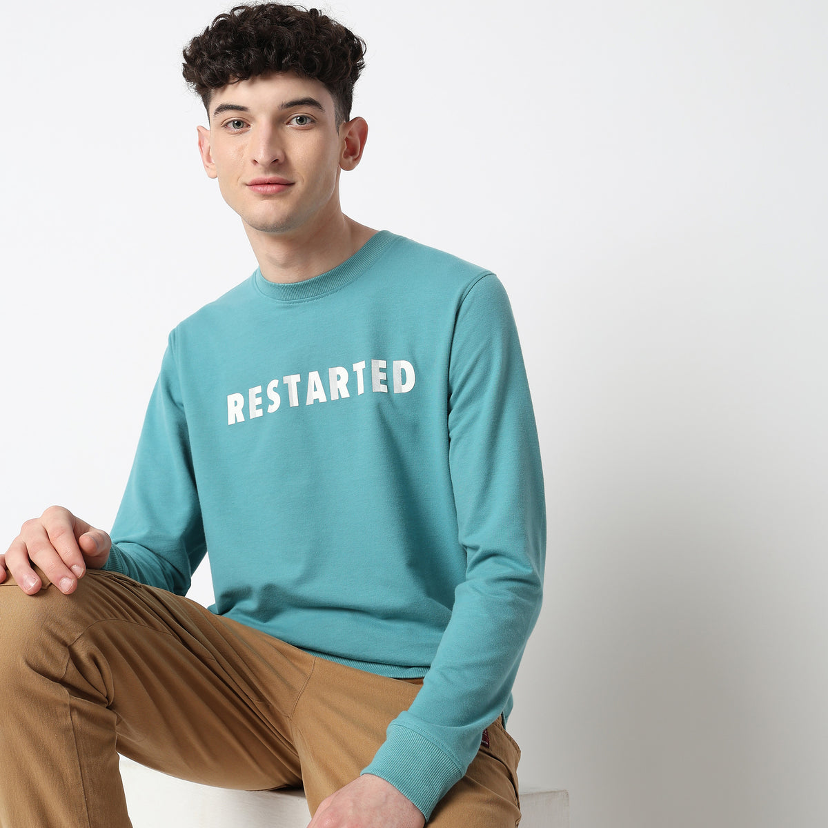 Regular Fit Solid Sweat Tees