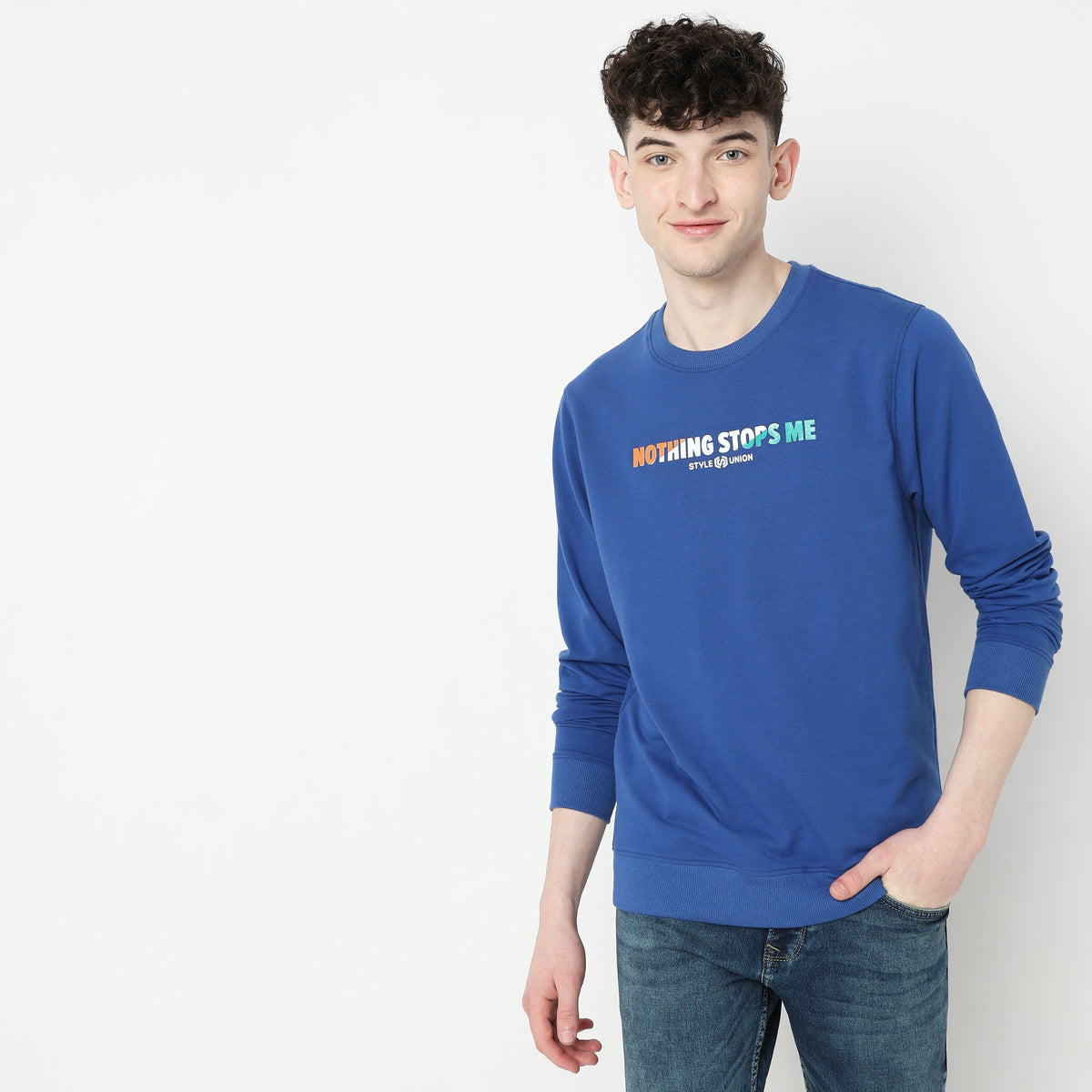 Regular Fit Solid Sweat Tees