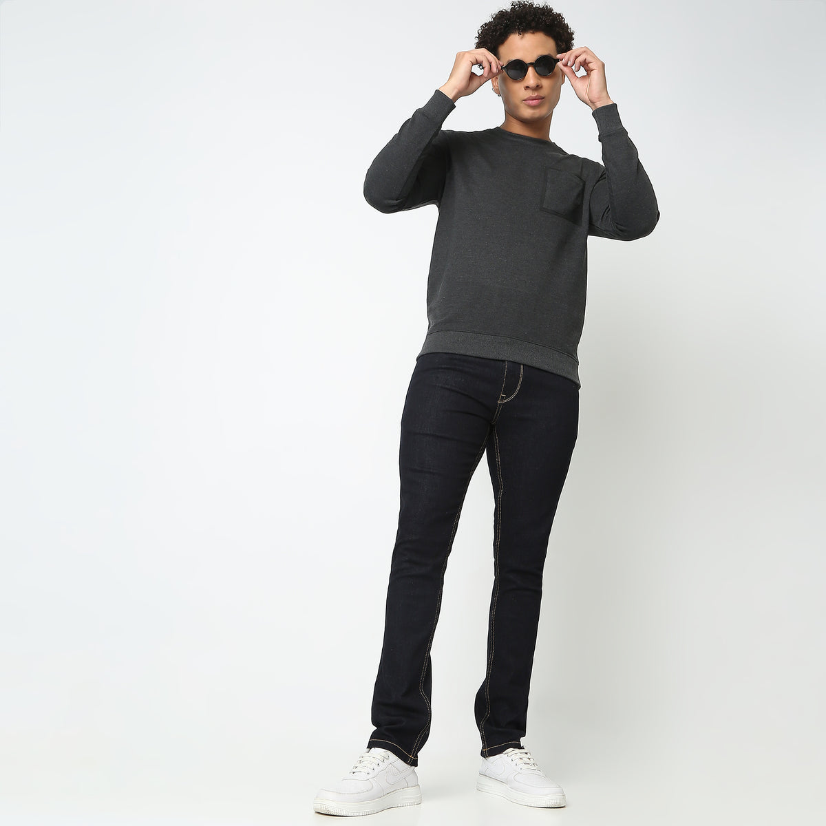 Regular Fit Solid Sweat Tees