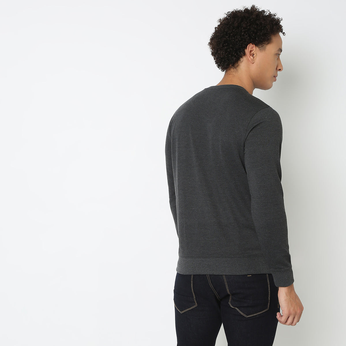 Regular Fit Solid Sweat Tees