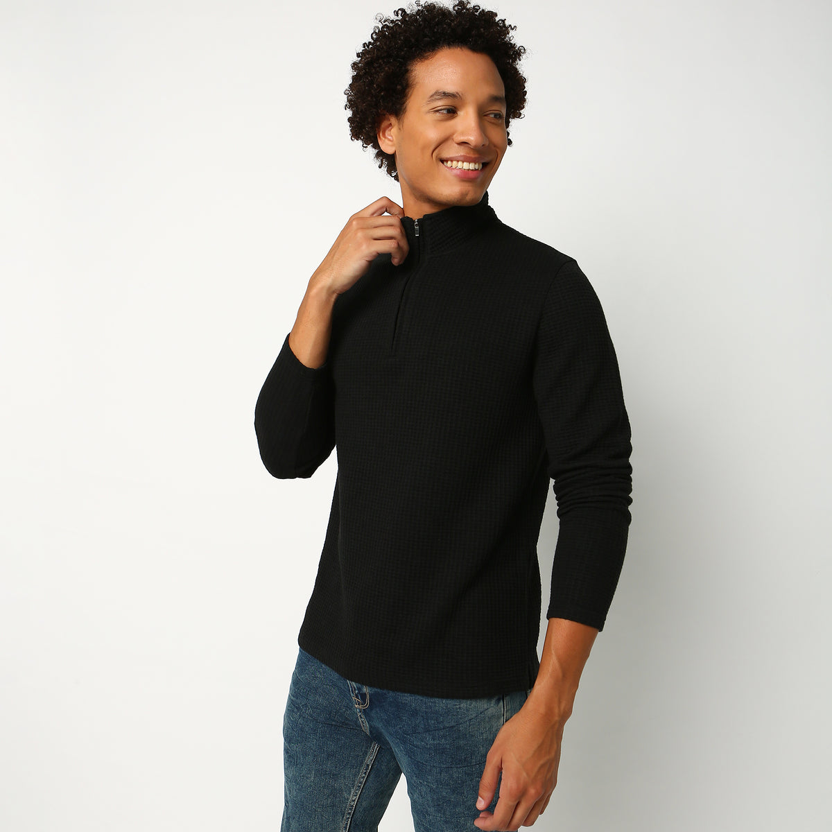 Regular Fit Structured Sweatshirt