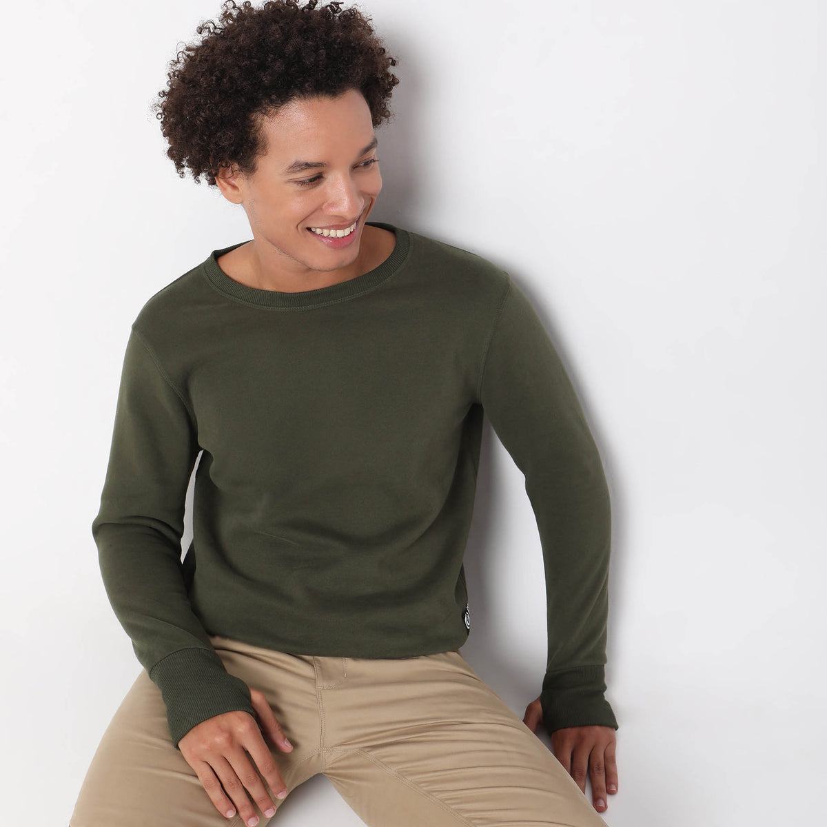 Regular Fit Solid Sweatshirt