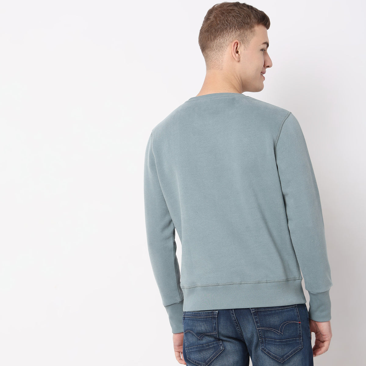 Regular Fit Solid Sweatshirt