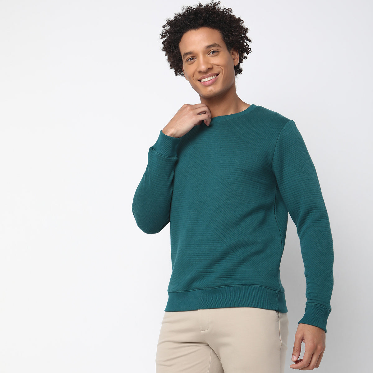 Regular Fit Quilted Sweatshirt