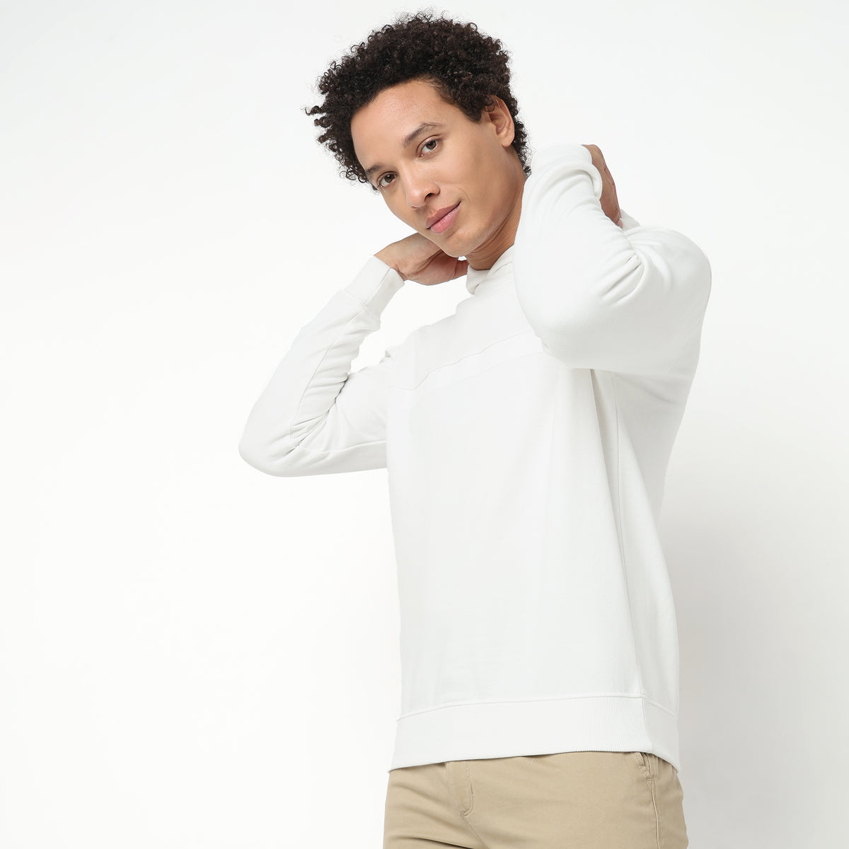 Regular Fit Solid Sweatshirt