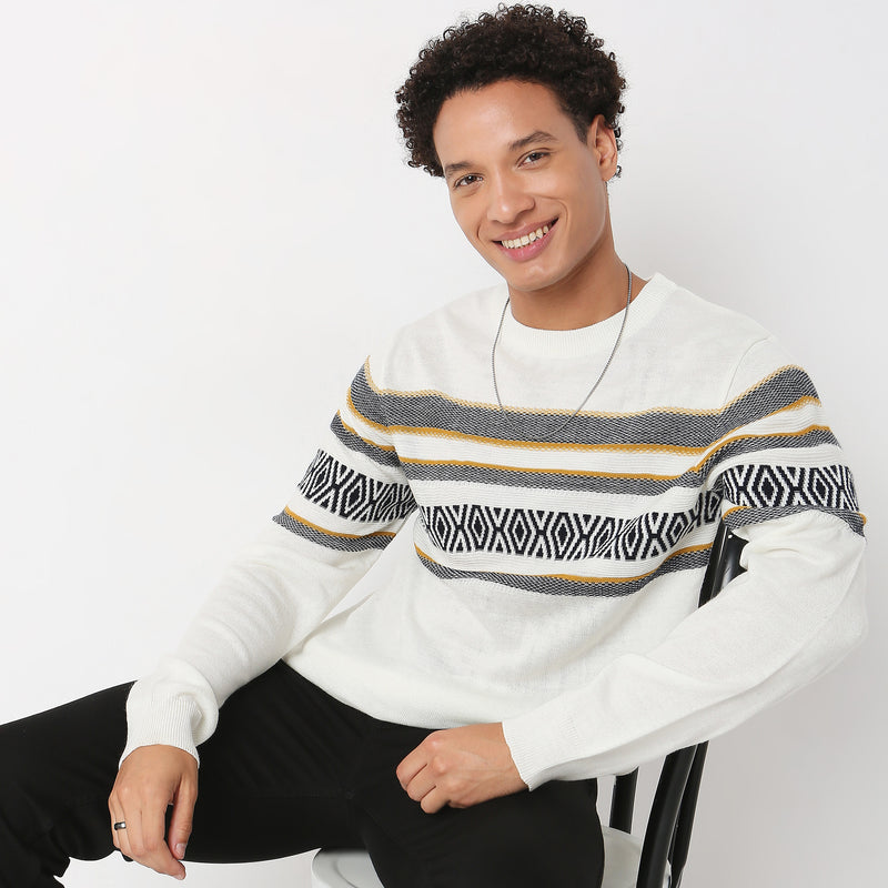 Regular Fit Abstract Sweater