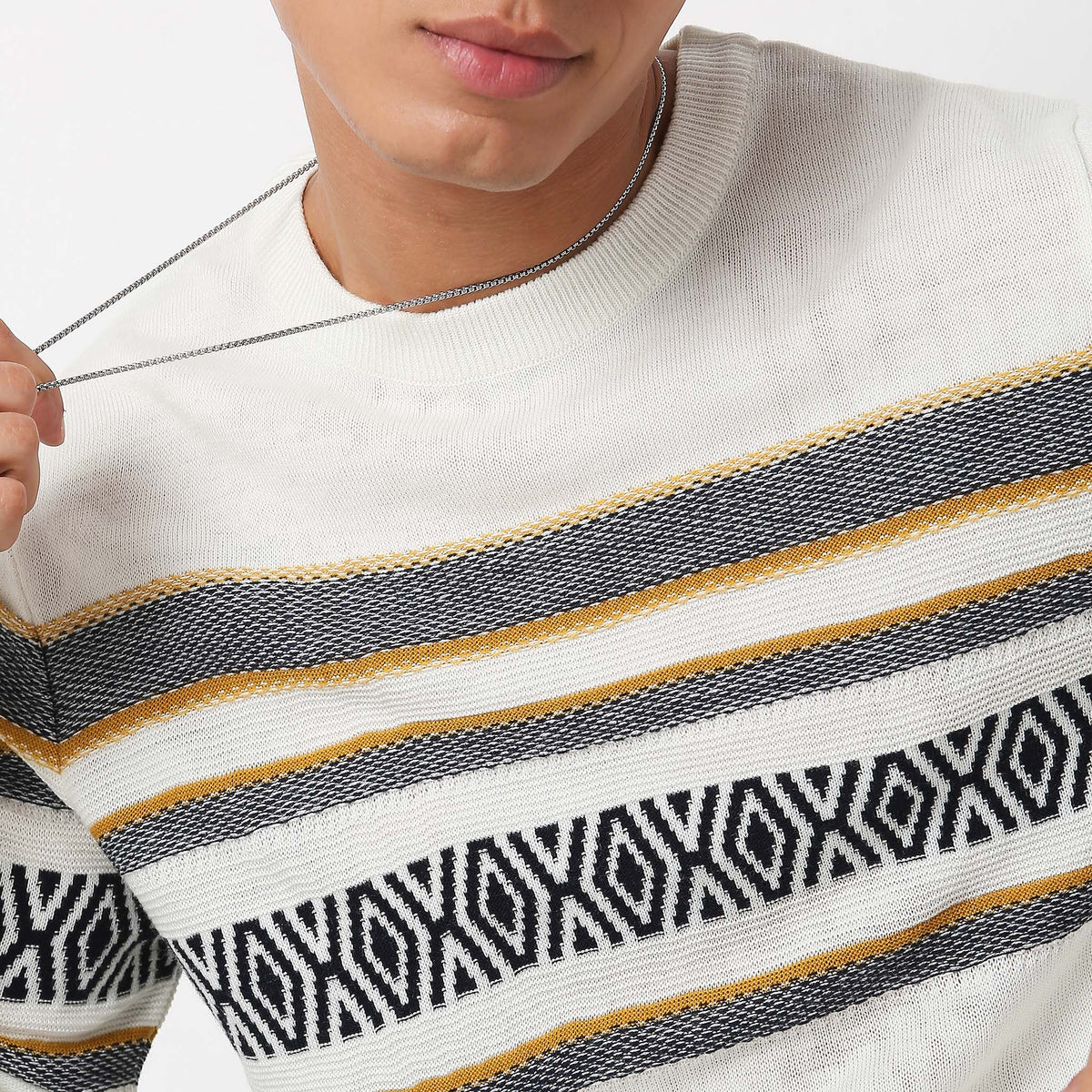 Regular Fit Abstract Sweater