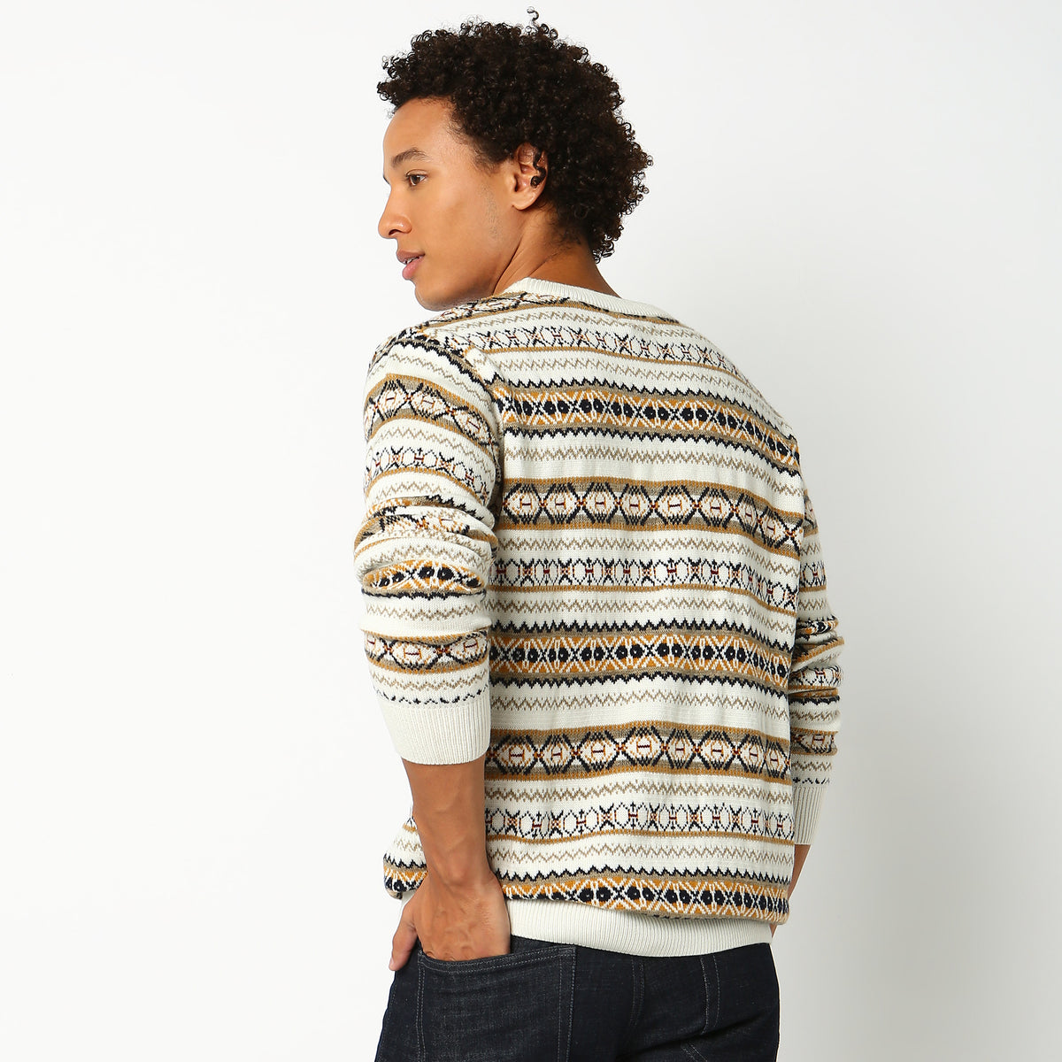 Regular Fit Abstract Sweater