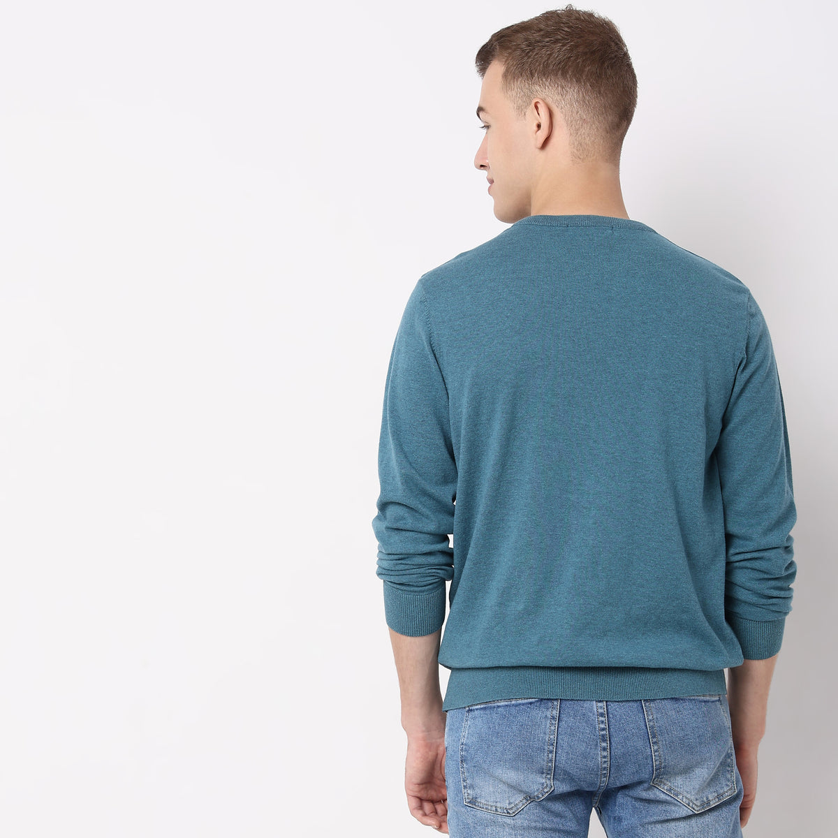 Regular Fit Solid Sweater