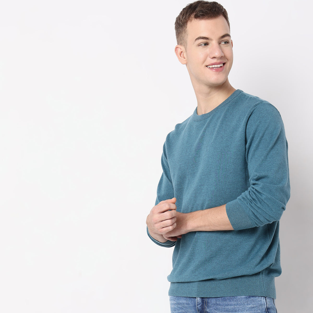 Regular Fit Solid Sweater