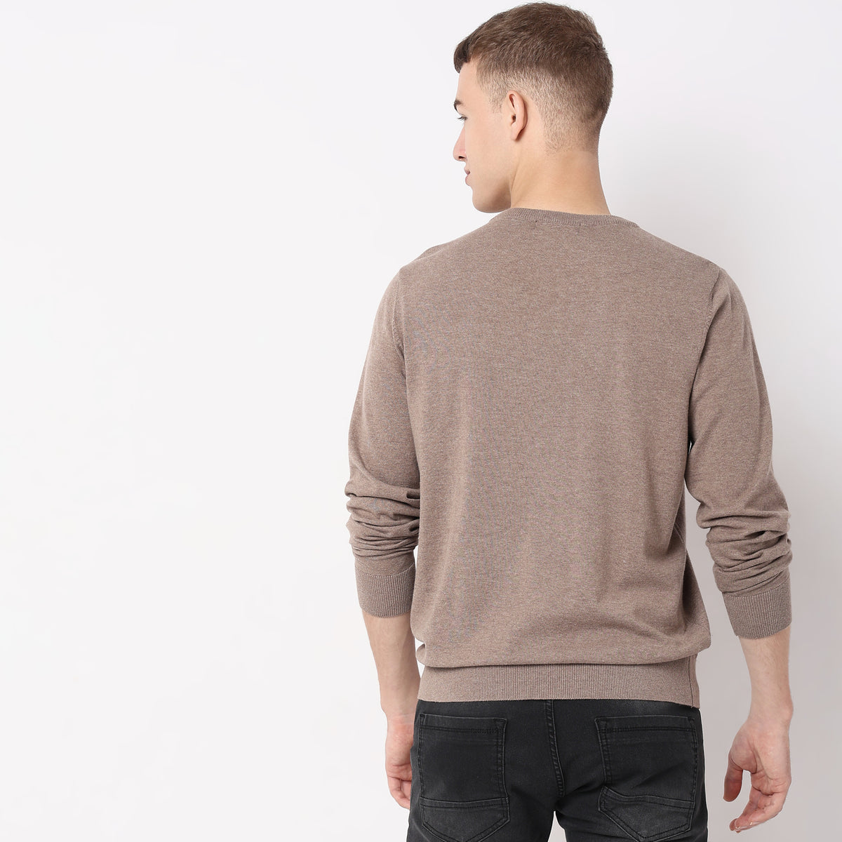 Regular Fit Solid Sweater