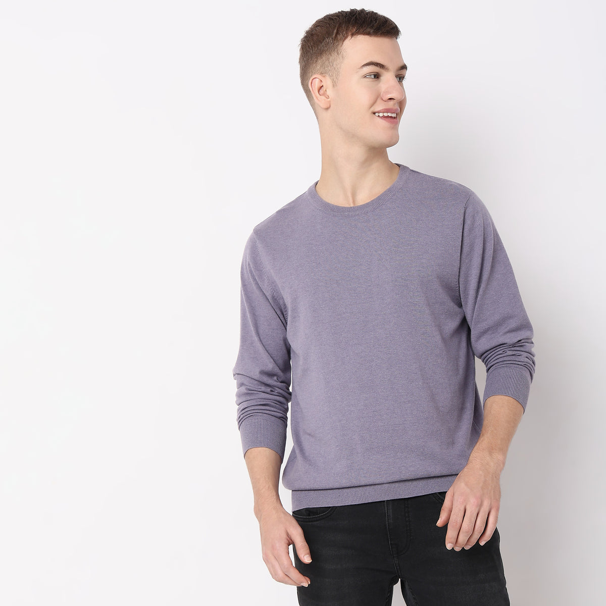 Regular Fit Solid Sweater