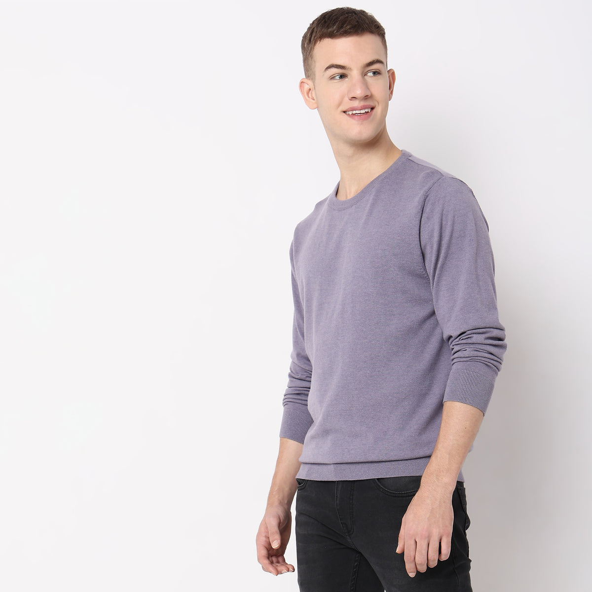 Regular Fit Solid Sweater