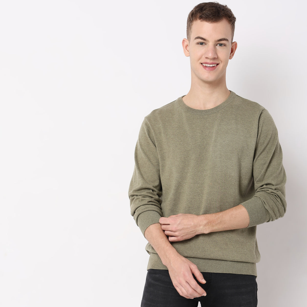 Regular Fit Solid Sweater