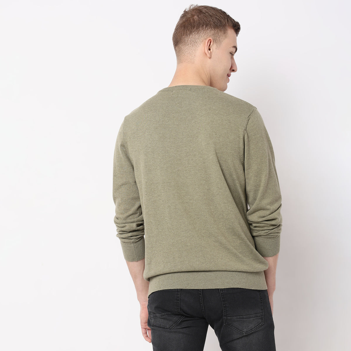 Regular Fit Solid Sweater