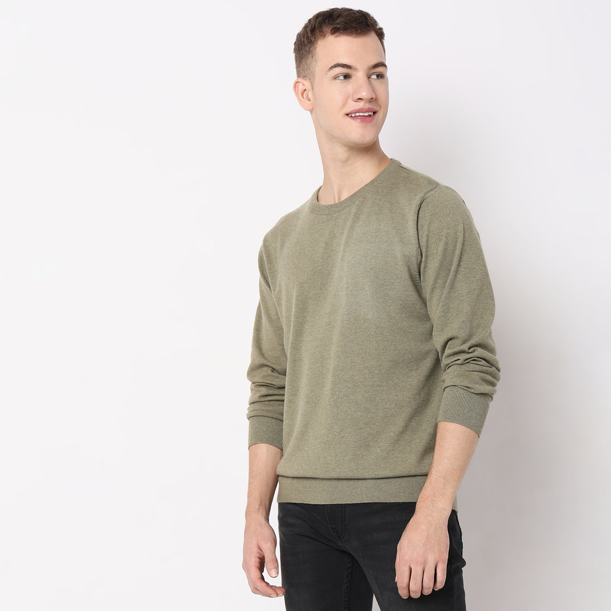 Regular Fit Solid Sweater