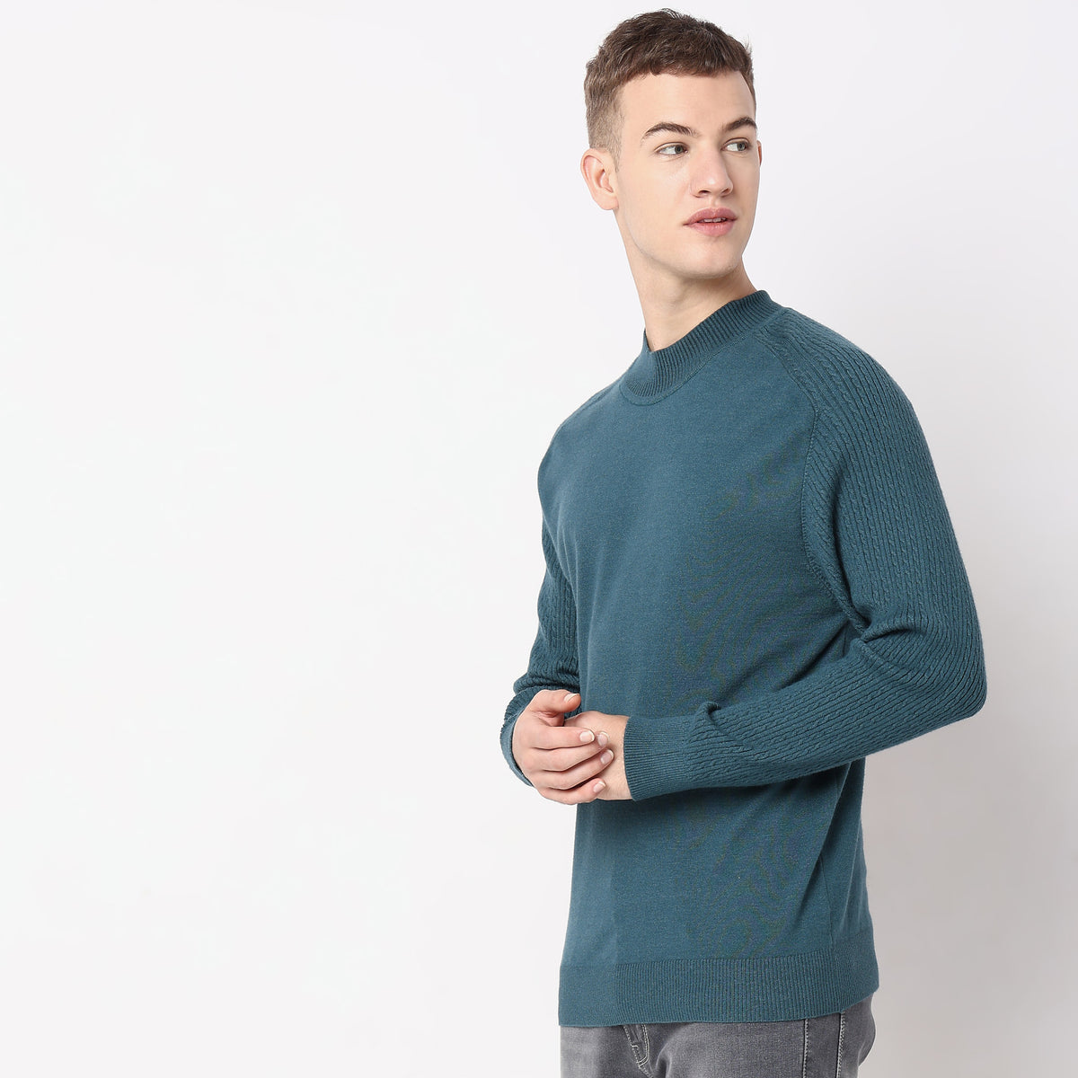 Slim Fit Solid Sweater