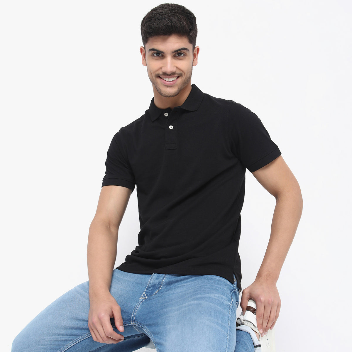 Regular Fit Solid Polo T-Shirt