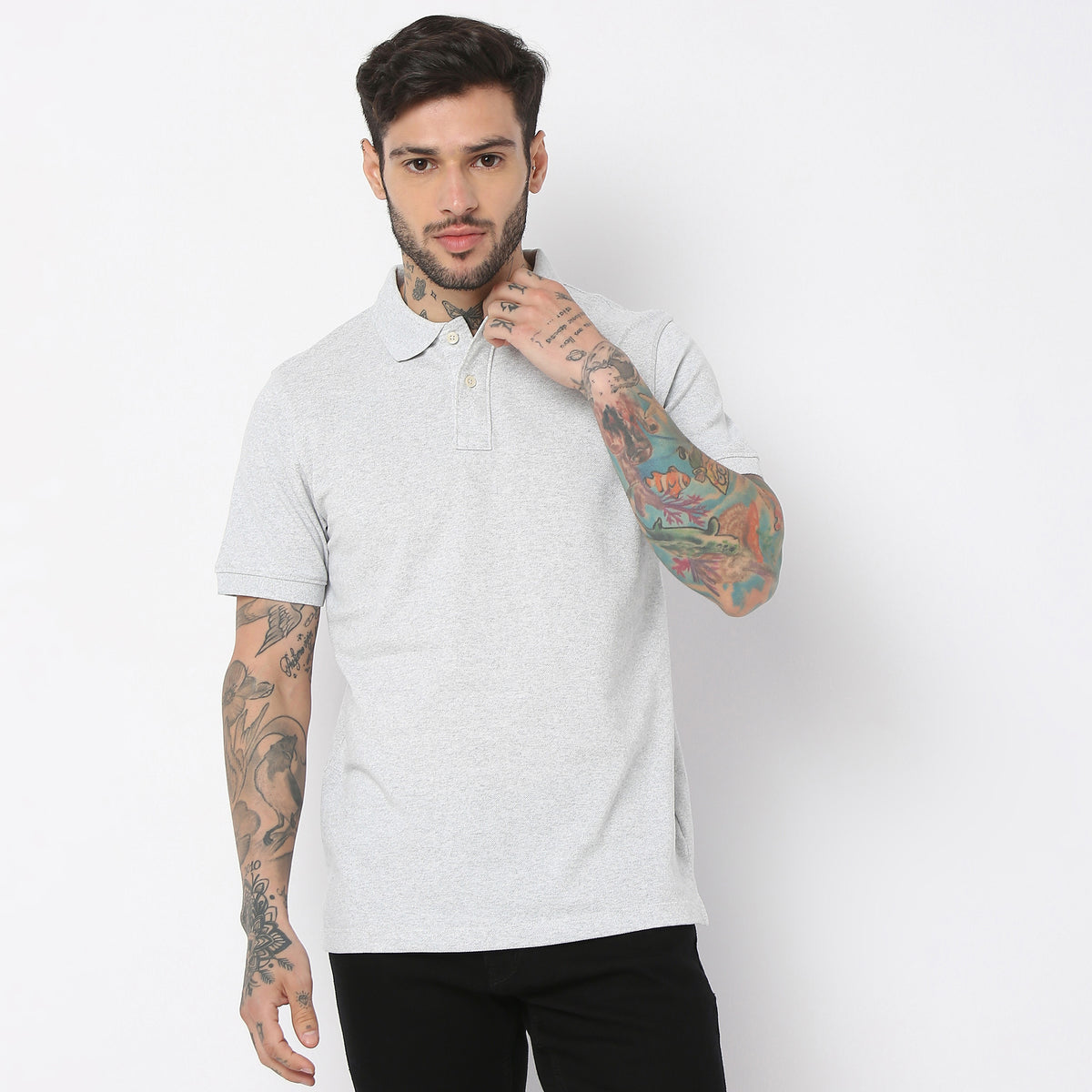 Regular Fit Solid Polo T-Shirt