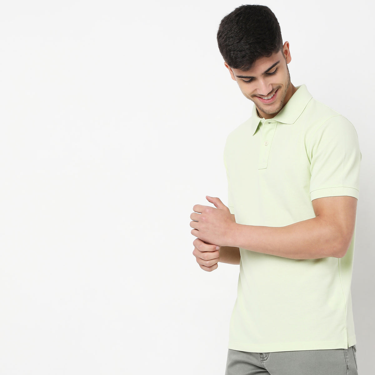 Regular Fit Solid Polo T-Shirt