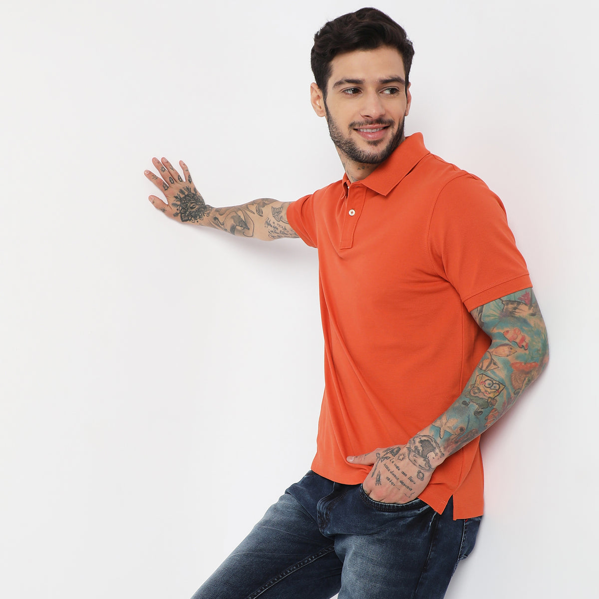 Regular Fit Solid Polo T-Shirt