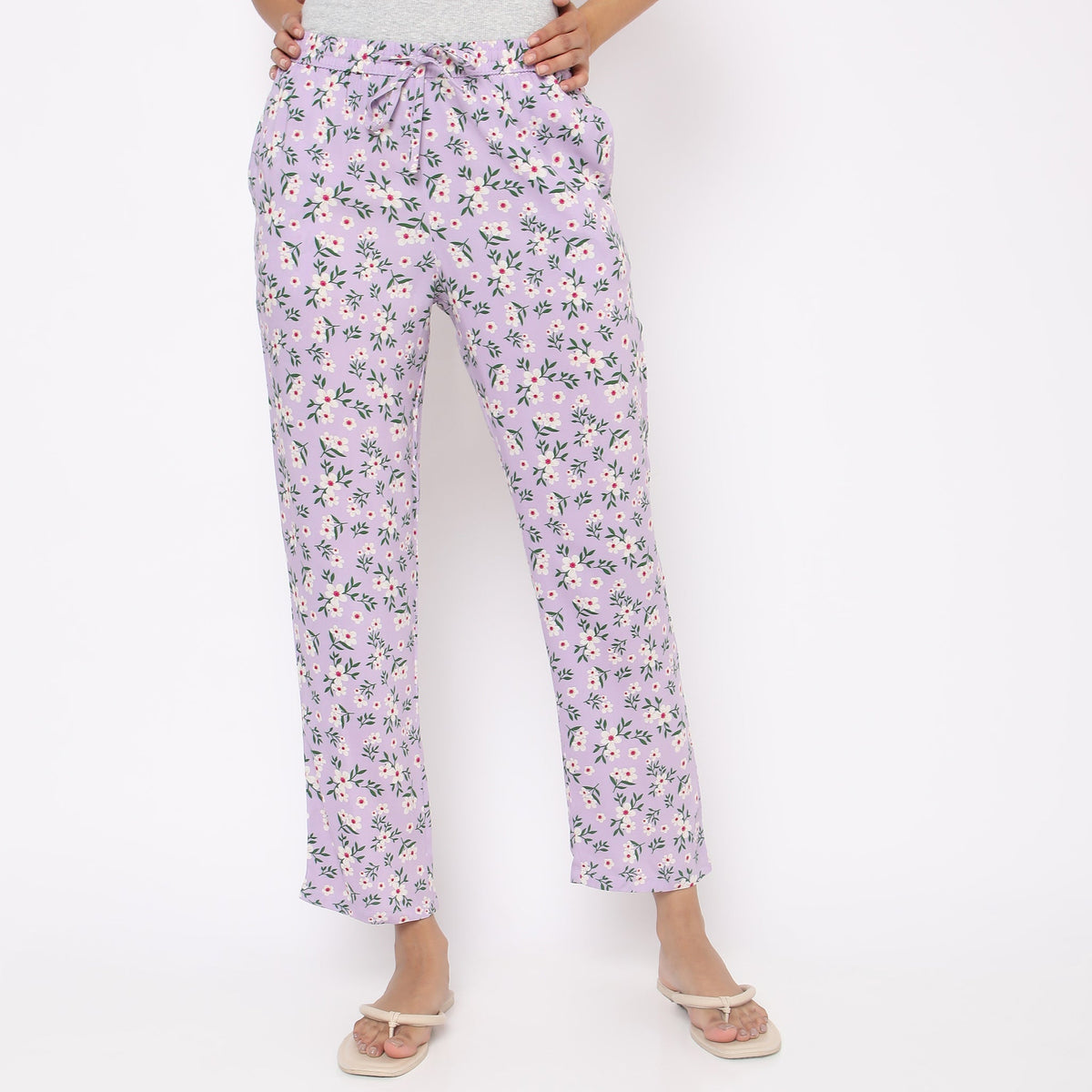 Regular Fit Printed Mid Rise Lounge Pants