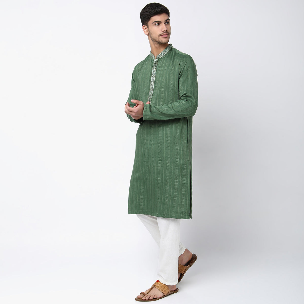 Regular Fit Striped Kurta