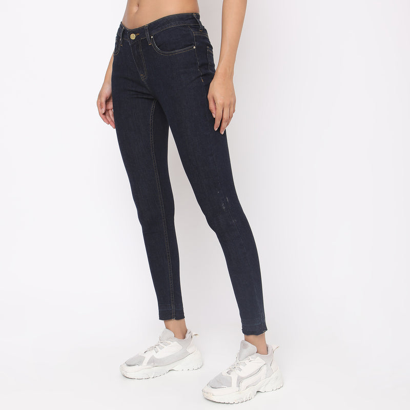 Skinny Fit Solid High Rise Jeans