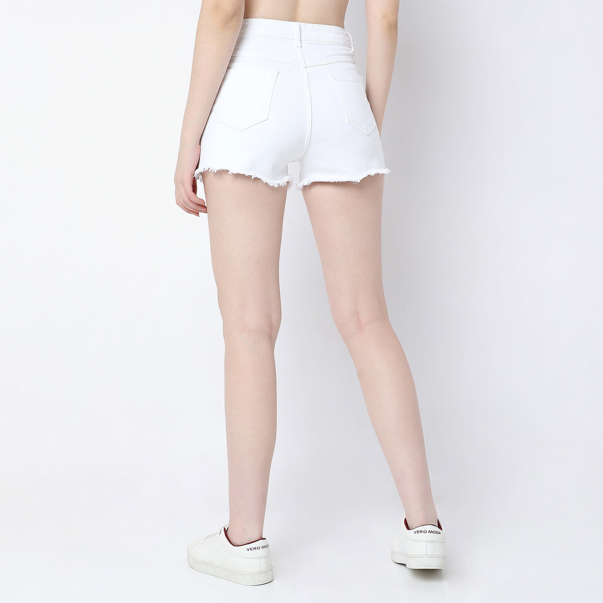 Regular Fit Solid Mid Rise Shorts