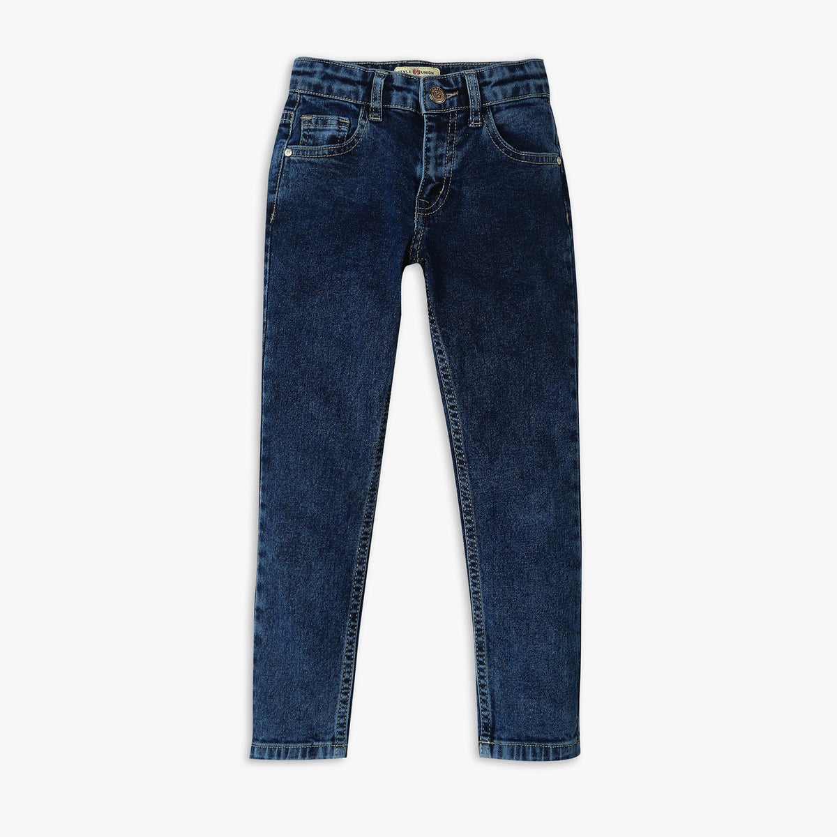 Boy's Regular Fit Solid Mid Rise Jeans