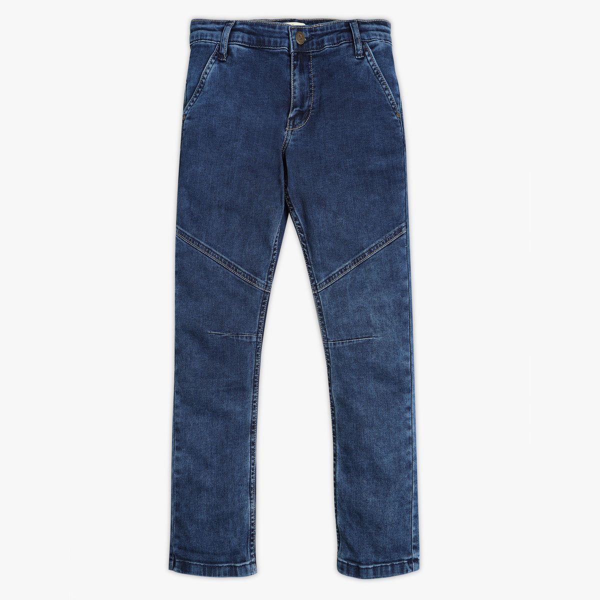 Boys Regular Fit Solid Mid Rise Jeans