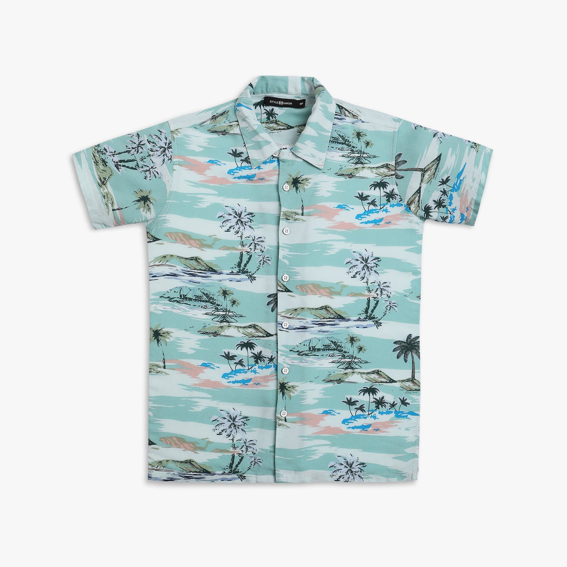 Boy Wearing Boy's Regular Fit Printed Shirt