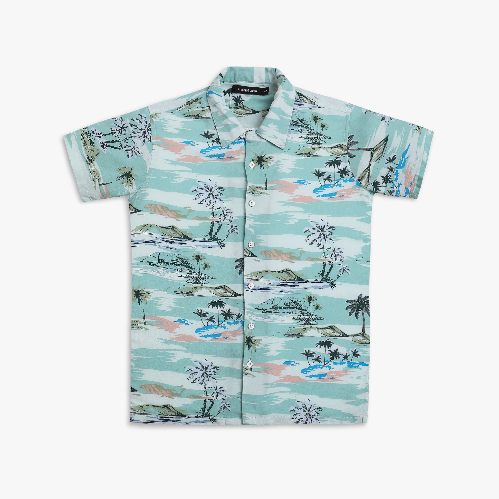 Boy Wearing Boy's Regular Fit Printed Shirt