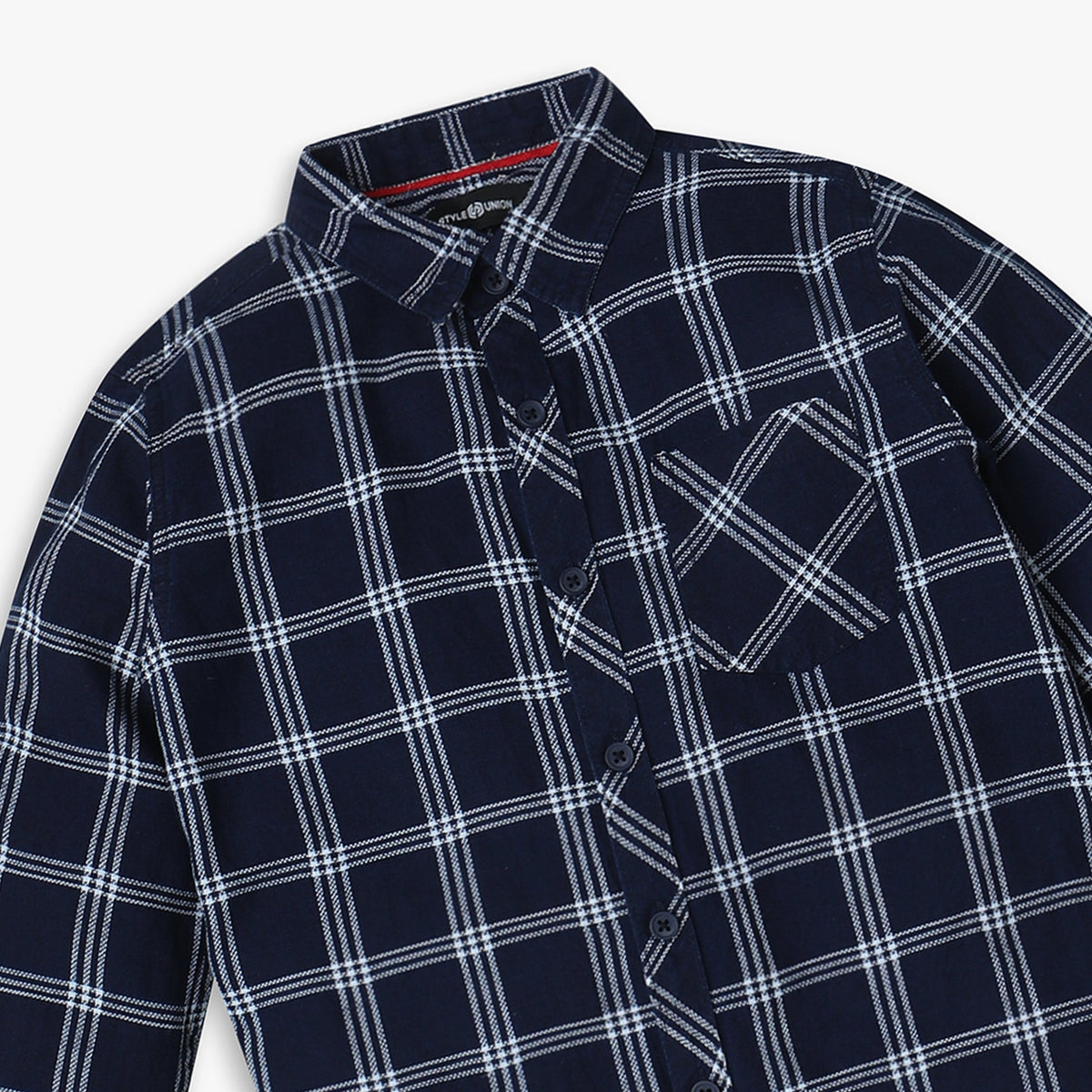 Boys Regular Fit Checkered Shirt