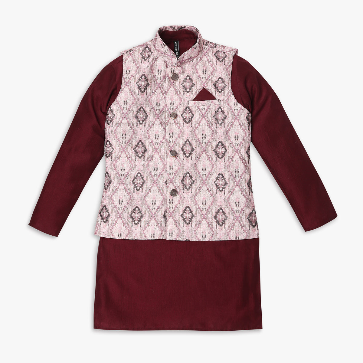 Boy's Regular Fit Jacquard Kurta Sets