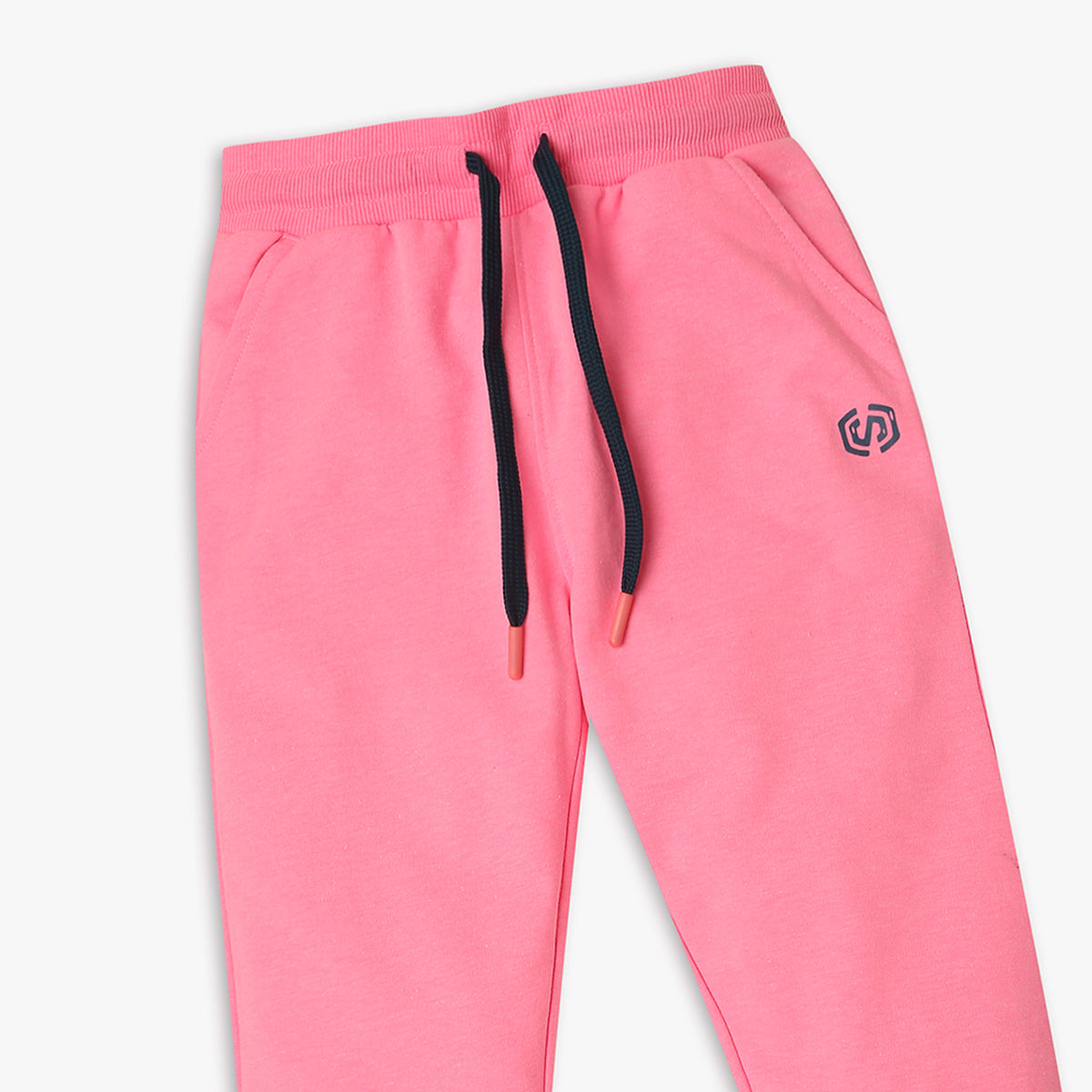 Girl's Regular Fit Solid Mid Rise Joggers