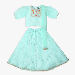 Girl's Regular Fit Embellished Ethnic Sets